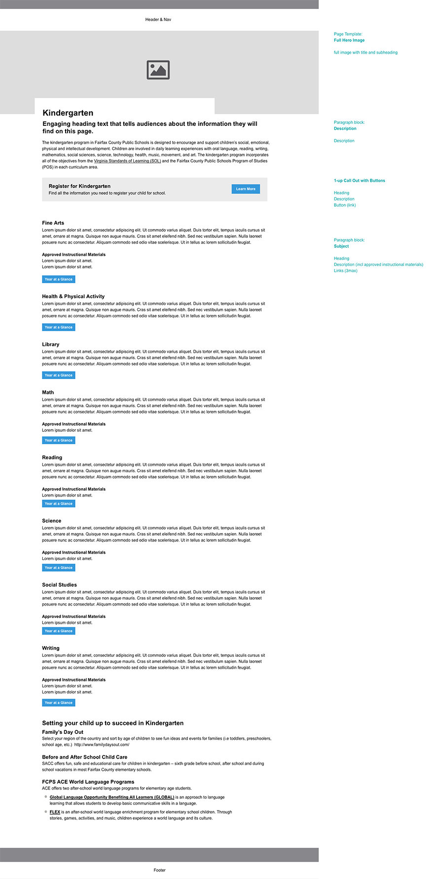 Education Wireframe